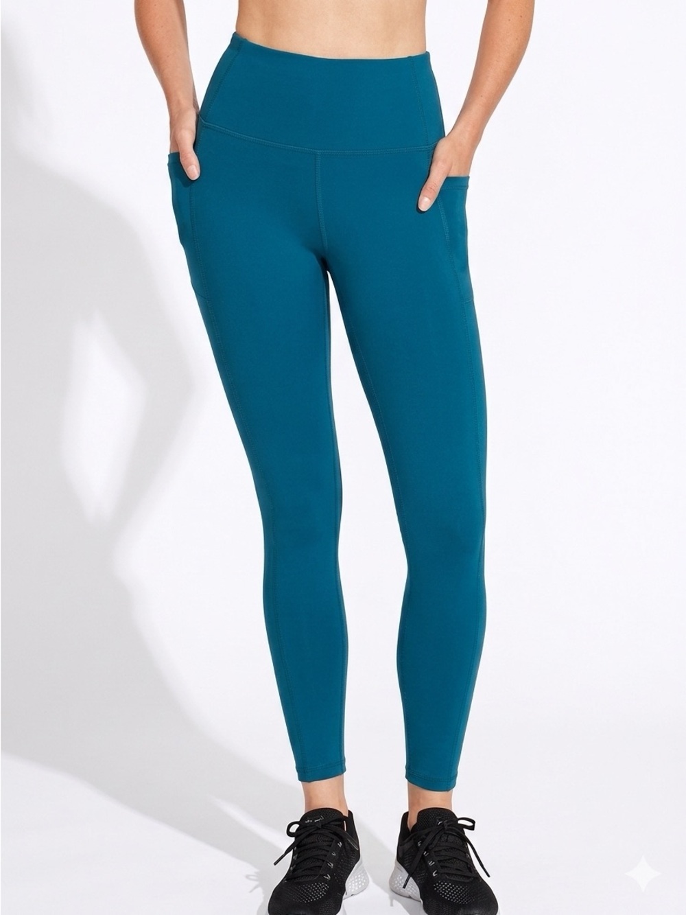 Skechers GO WALK High-Waisted Pocket Leggings Medium Teal Green Womens M NWT 26"